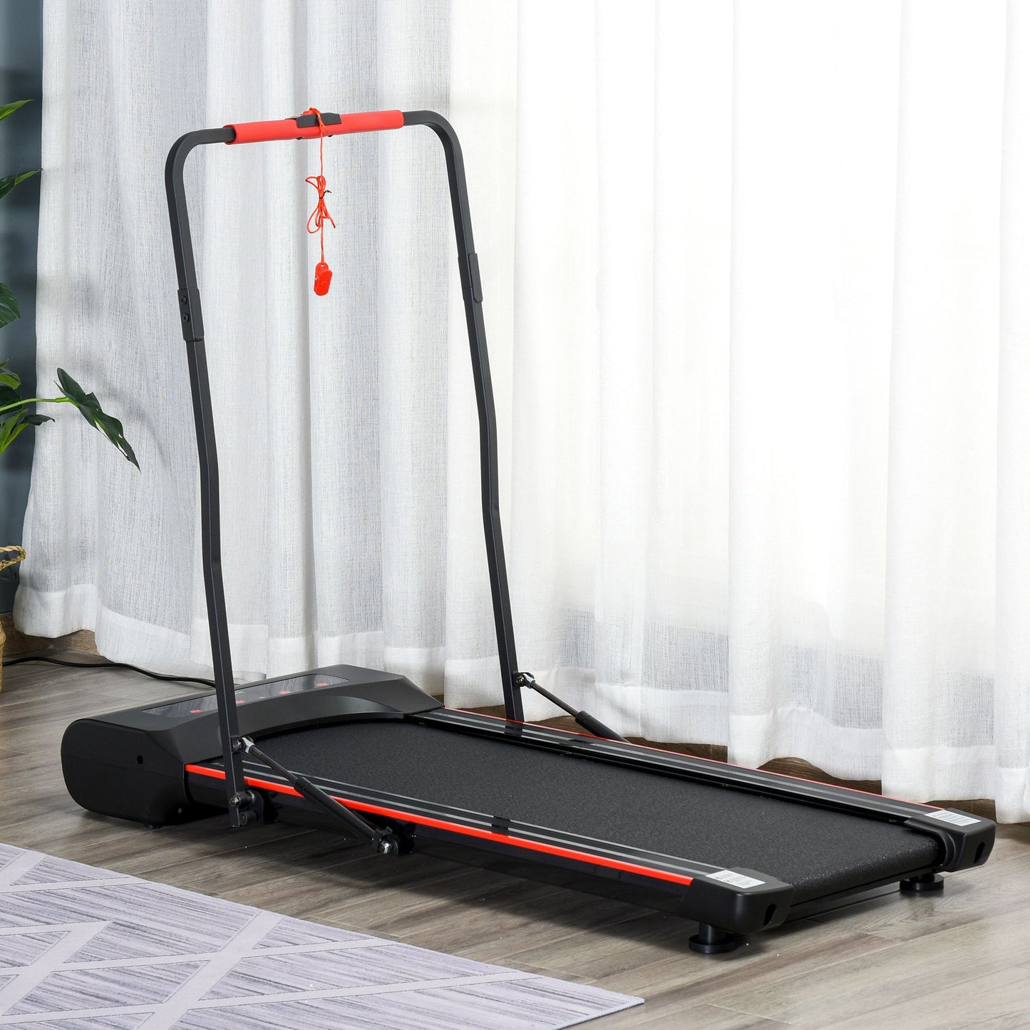 Aosom Foldable Walking Machine Treadmill 1-6km/h with LED Display & Remote Control Exercise Fitness for Home Office