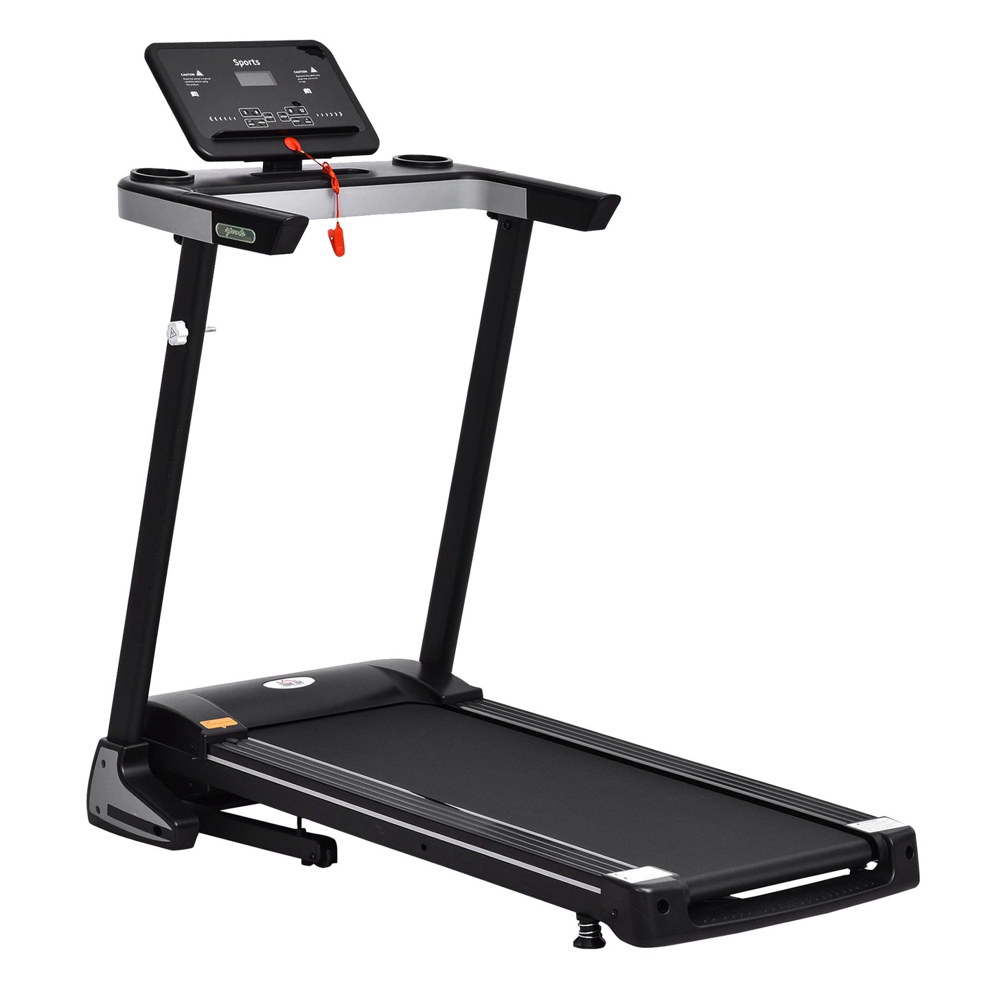 Aosom Folding Treadmill for Home Motorised Running Machine w/ LCD Display Black