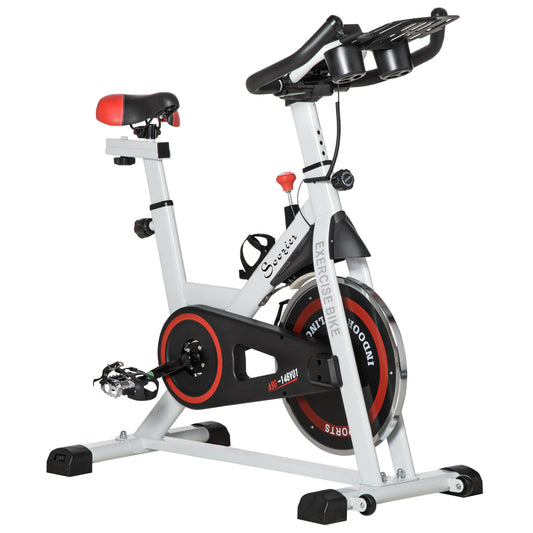 Aosom Upright Exercise Bike 8kg Flywheel Indoor Training Cycling Machine Stationary Workout Bicycle with Adjustable Resistance Seat Handlebar LCD Display for Home Gym