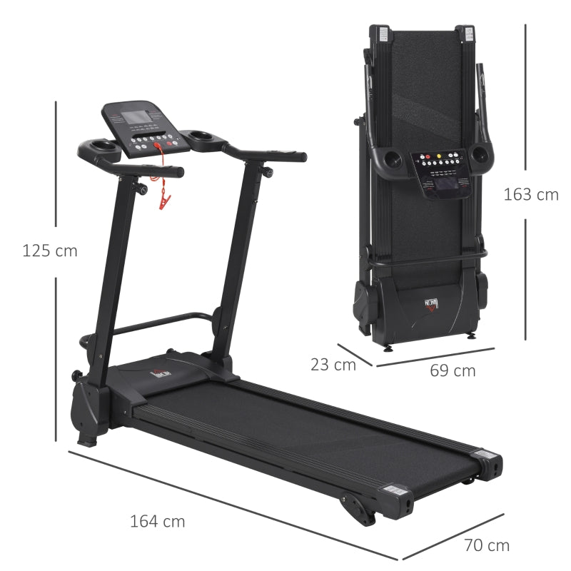 Aosom 2.5HP 14Km/h Manual Incline Electric Running Machine Motorized Treadmill Folding, MP3 & USB Player, 12 Preset Programs, 5 Speed Shortcut, w/ WIDE RUNNING BELT, LCD Display, Drink Holders