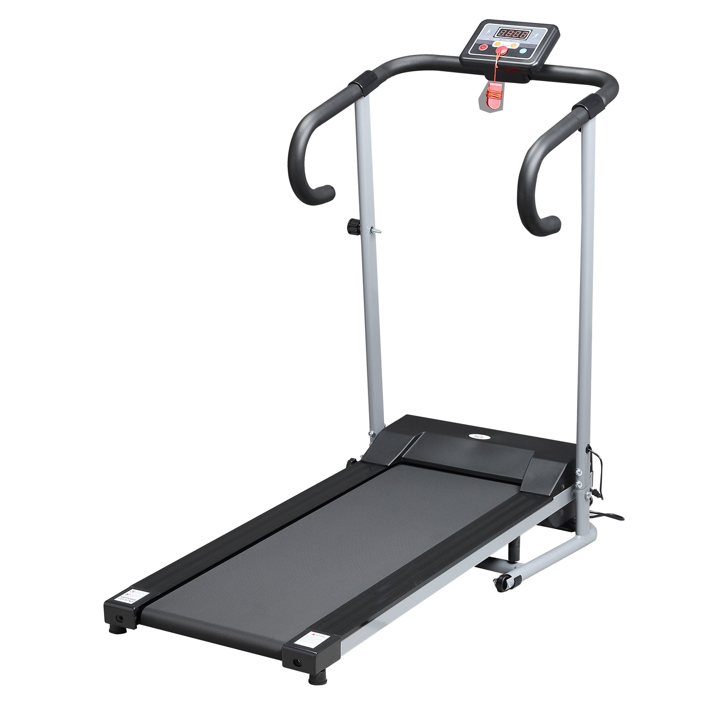 Aosom 1.25HP Motorised Electric Treadmill, 10km/h Folding Running Machine, Gym Fitness Exercise with LCD Monitor, Grey