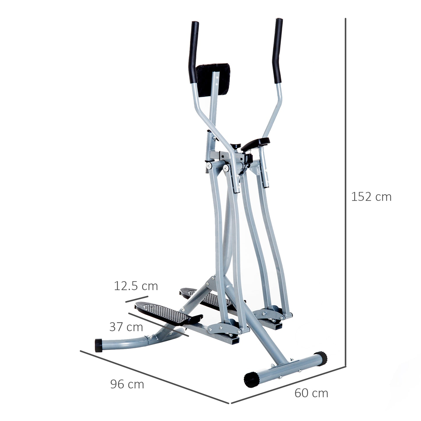 Aosom Air Walker Glider, Cross Trainer Fitness Machine, with LCD, for Home Gym, Grey